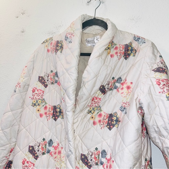 SAMANTHA SILPOS quilted sunburst robe coat lightweight jacket cream medium - Picture 7 of 16